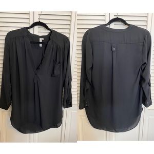 Black sheer long sleeve blouse